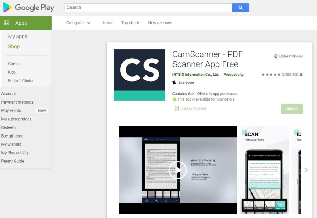 Foto de Aplicación CamScanner en Google Play